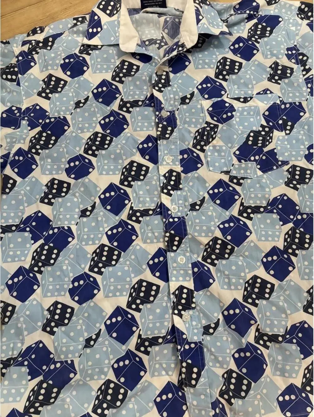 Men's Blue and Multi Shirt